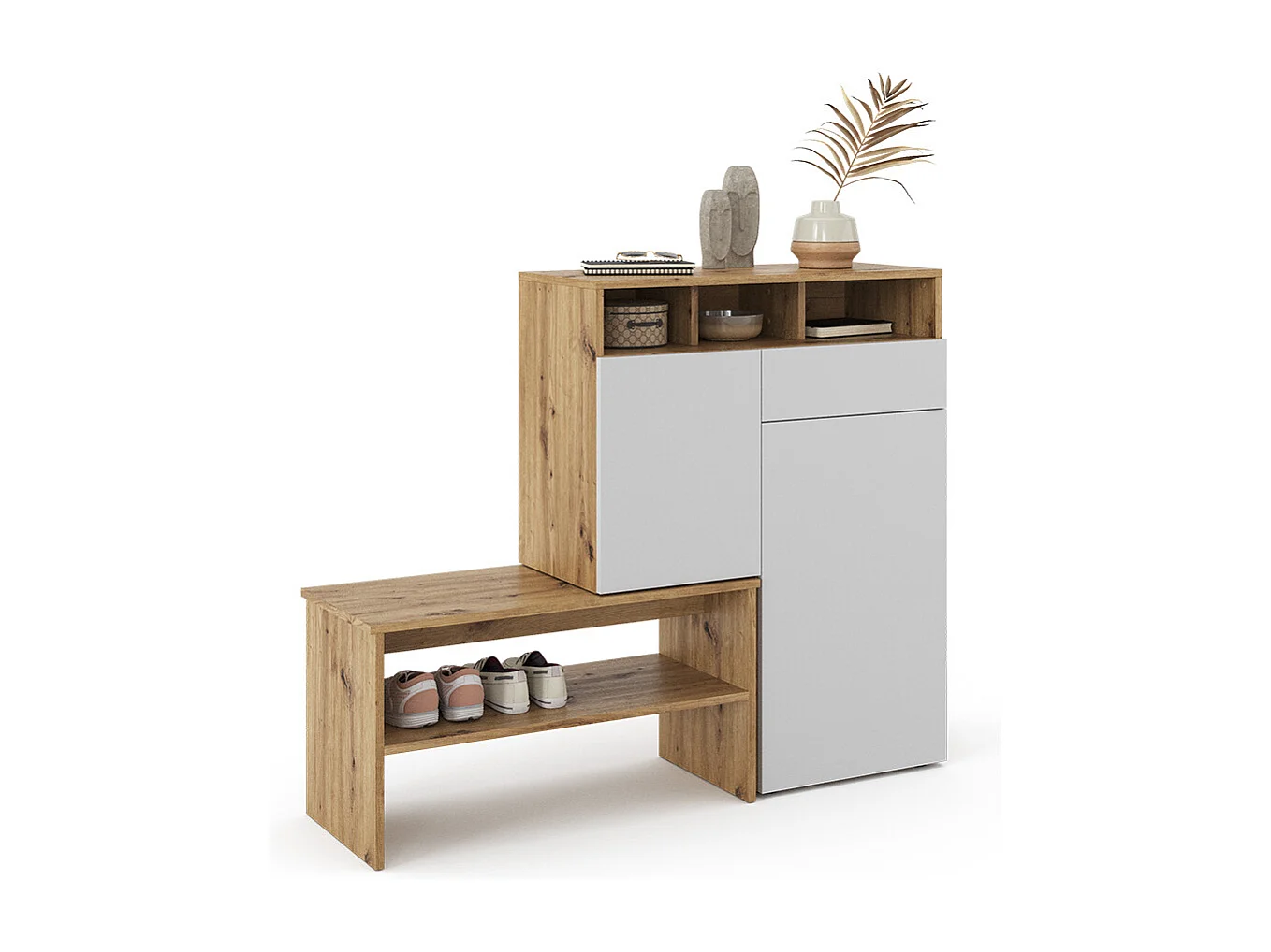 Schuhschrank braun 124.5x35x102 selena