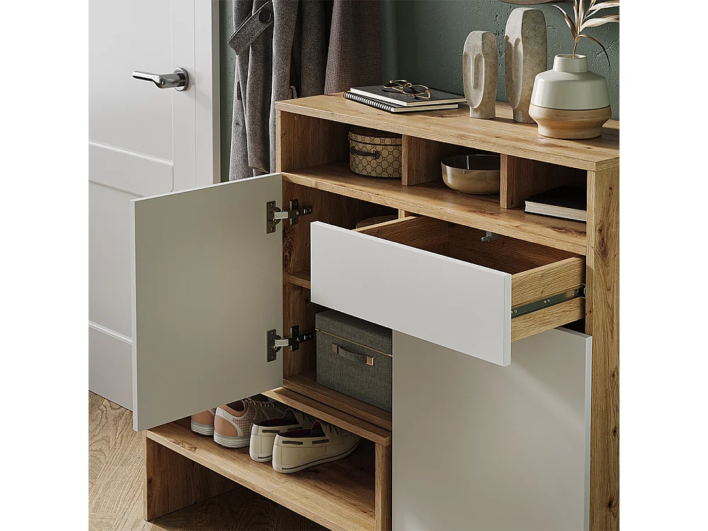 Armoire à chaussures marron 124.5x35x102 selena