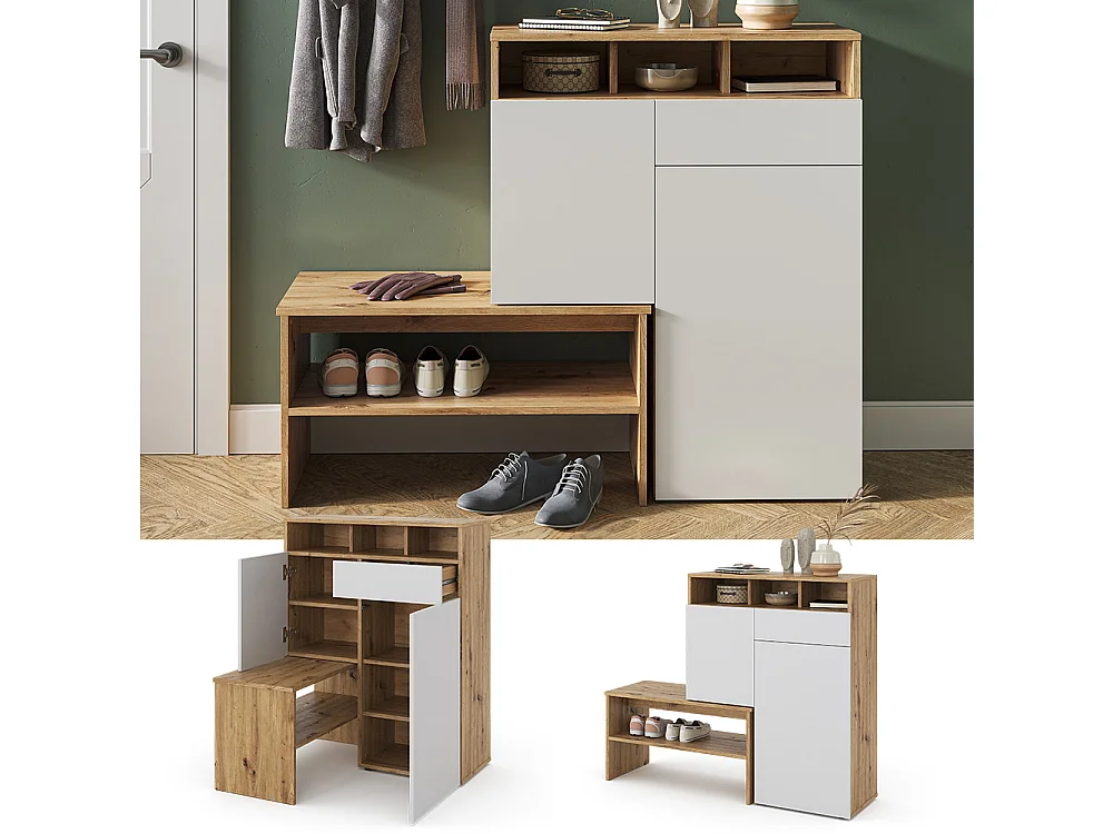 Armoire à chaussures marron 124.5x35x102 selena