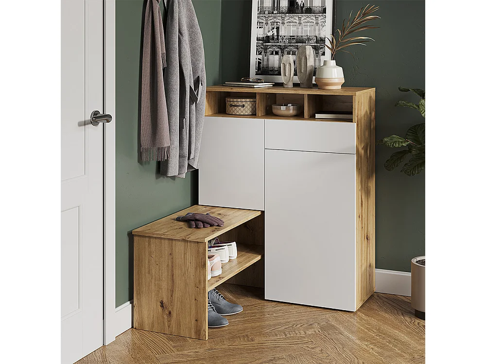 Armoire à chaussures marron 124.5x35x102 selena