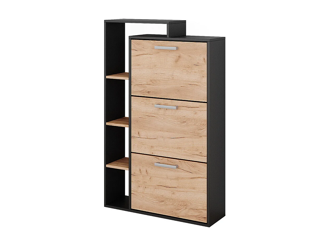 Meuble à chaussure chêne doré/anthracite 80x24.2x128.3 orlando