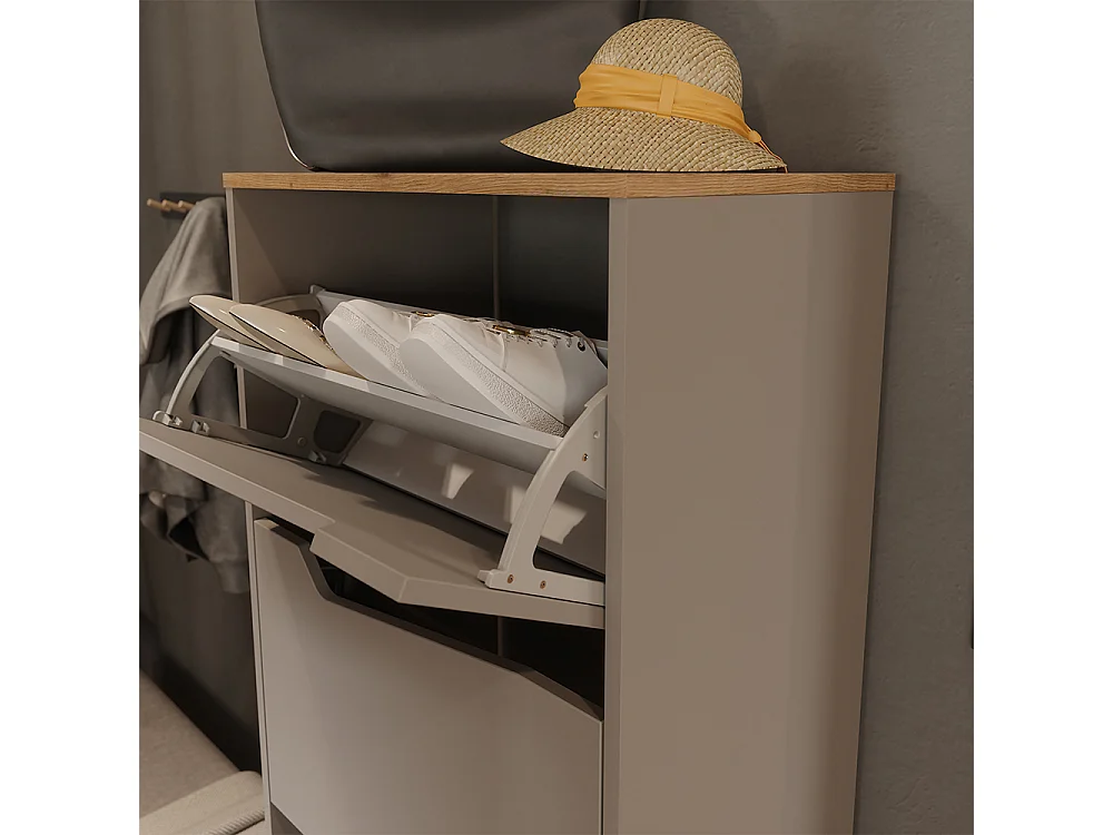 Benne à chaussures greige/artisan 60x38x167.4 marelle