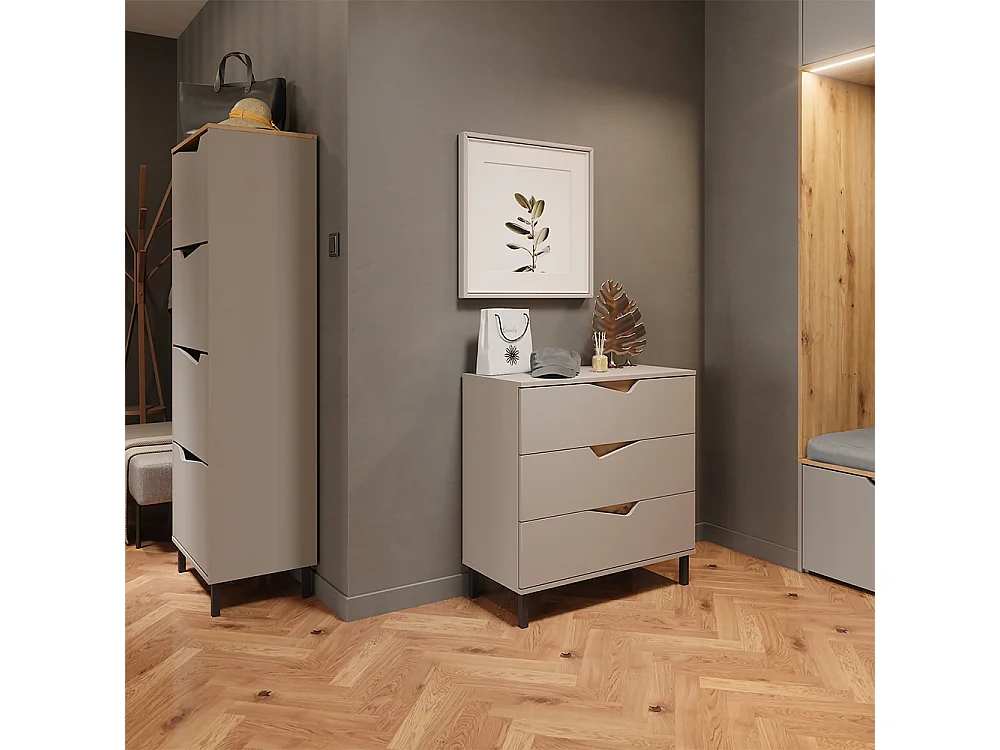 Benne à chaussures greige/artisan 60x38x167.4 marelle