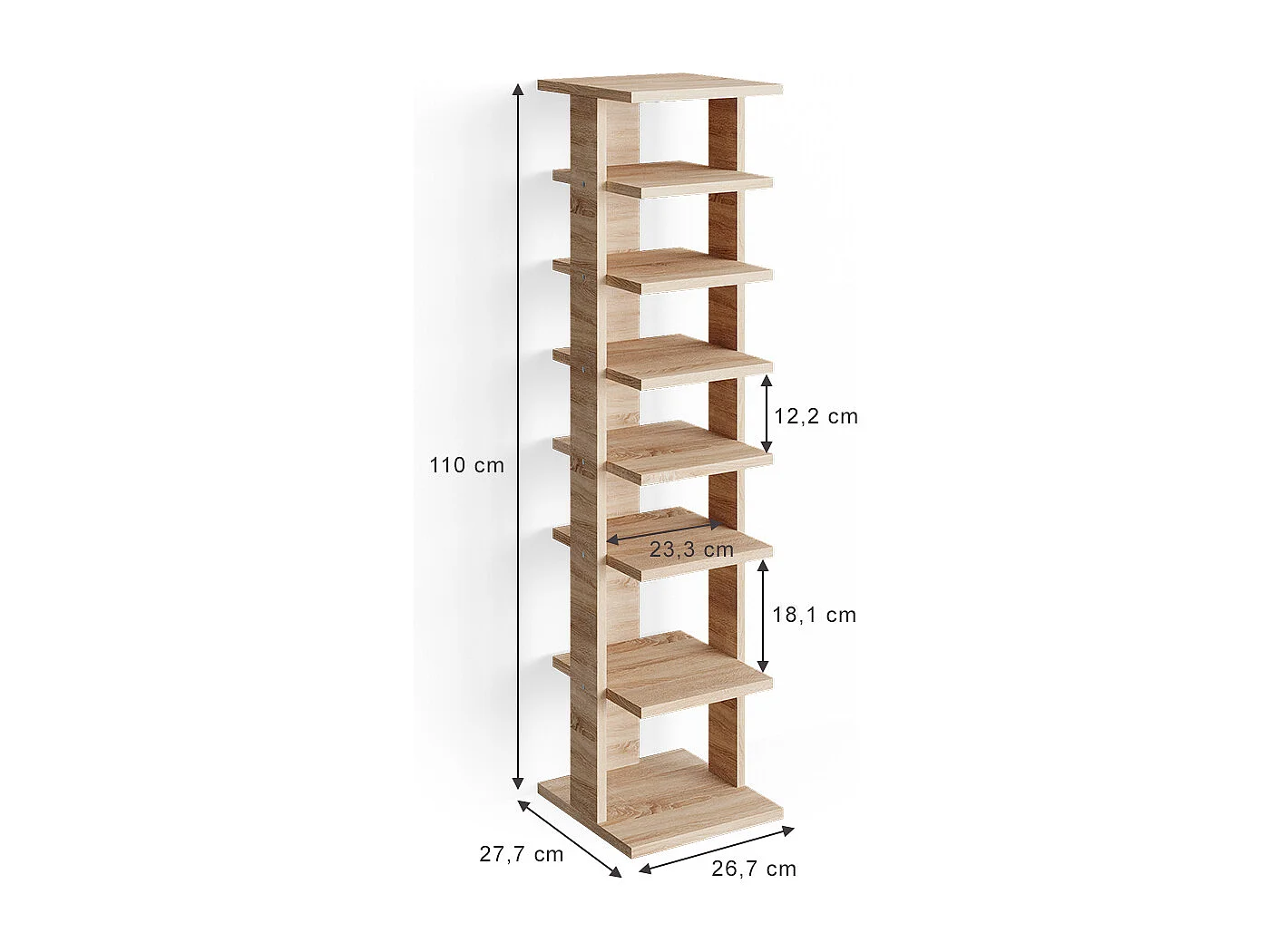 Armoire à chaussures sonoma 26.7x27.7x110 sara
