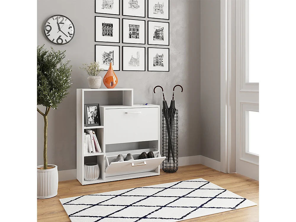 Scarpiera da ingresso bianco 24.5x80x90 orlando