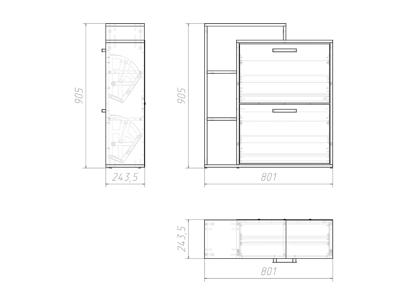 Scarpiera da ingresso bianco 24.5x80x90 orlando