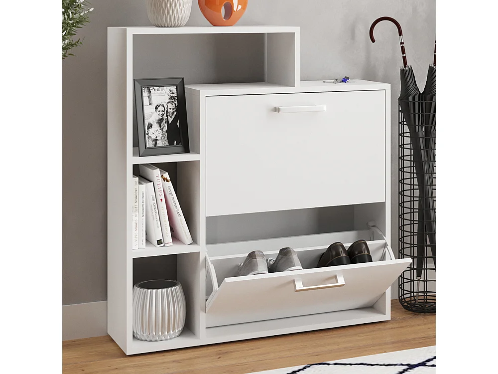 Scarpiera da ingresso bianco 24.5x80x90 orlando