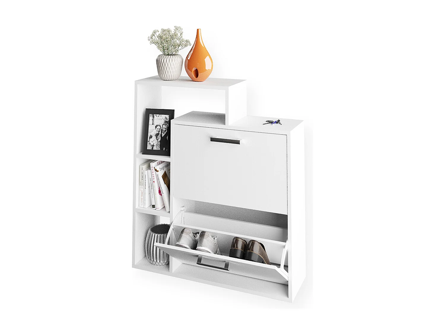 Scarpiera da ingresso bianco 24.5x80x90 orlando