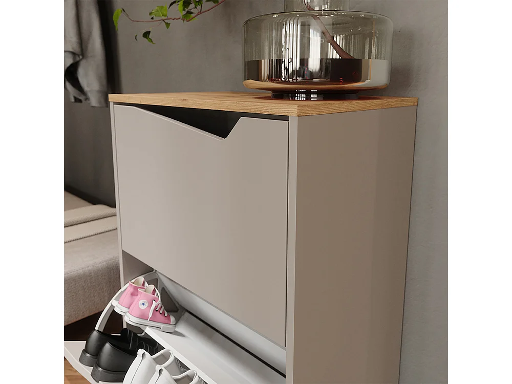 Shoe tipper greige/artisan 60x38x91.6 marelle