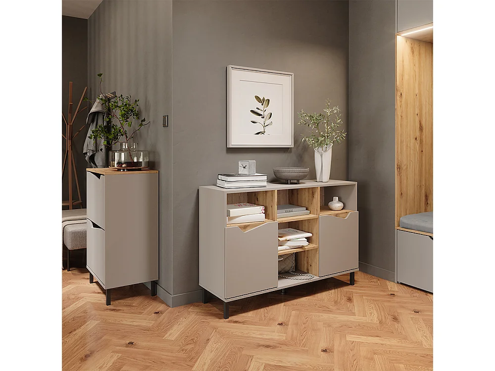 Shoe tipper greige/artisan 60x38x91.6 marelle