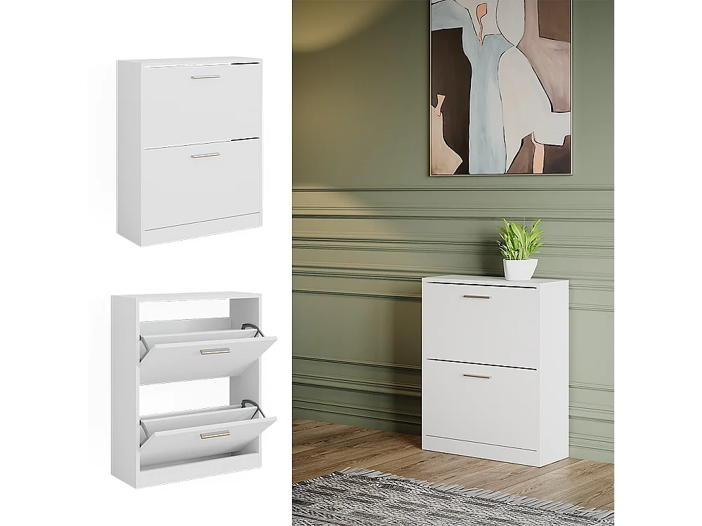 Armoire à chaussures blanc 59x22x72.5 gizmo