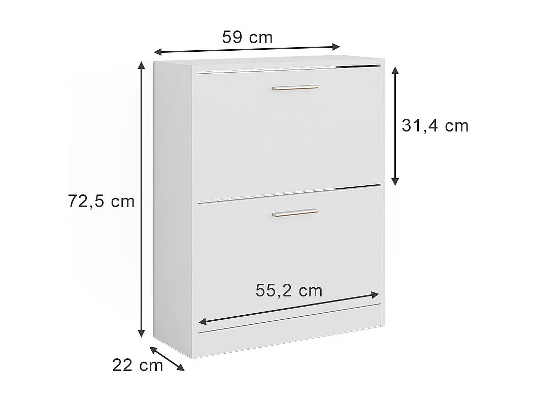 Armoire à chaussures blanc 59x22x72.5 gizmo