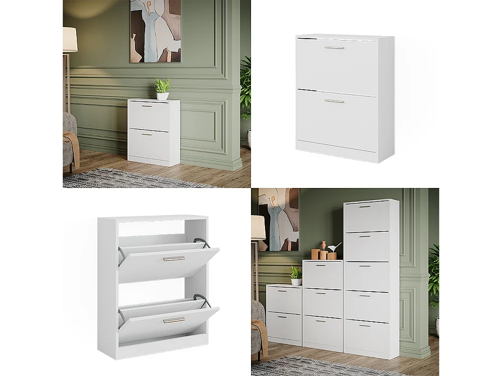 Armoire à chaussures blanc 59x22x72.5 gizmo