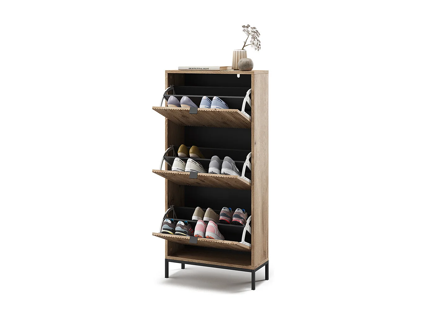 Benne à chaussures chêne viking 60x24x130 eliza