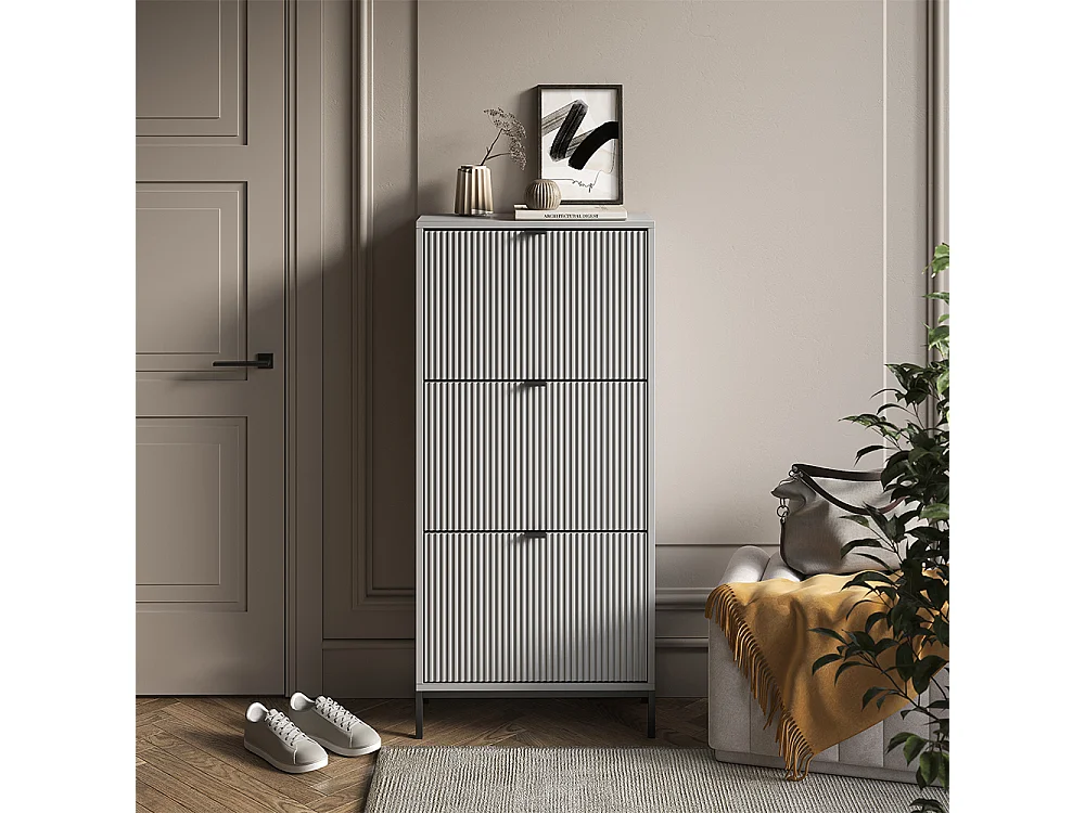 Schuhkipper grau 60x24x130 eliza