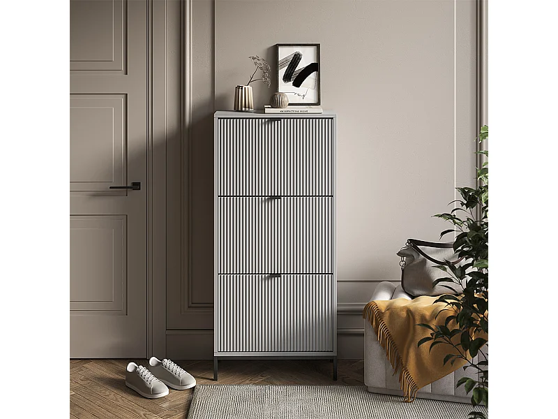 Basculante de sapatos cinza 60x24x130 eliza