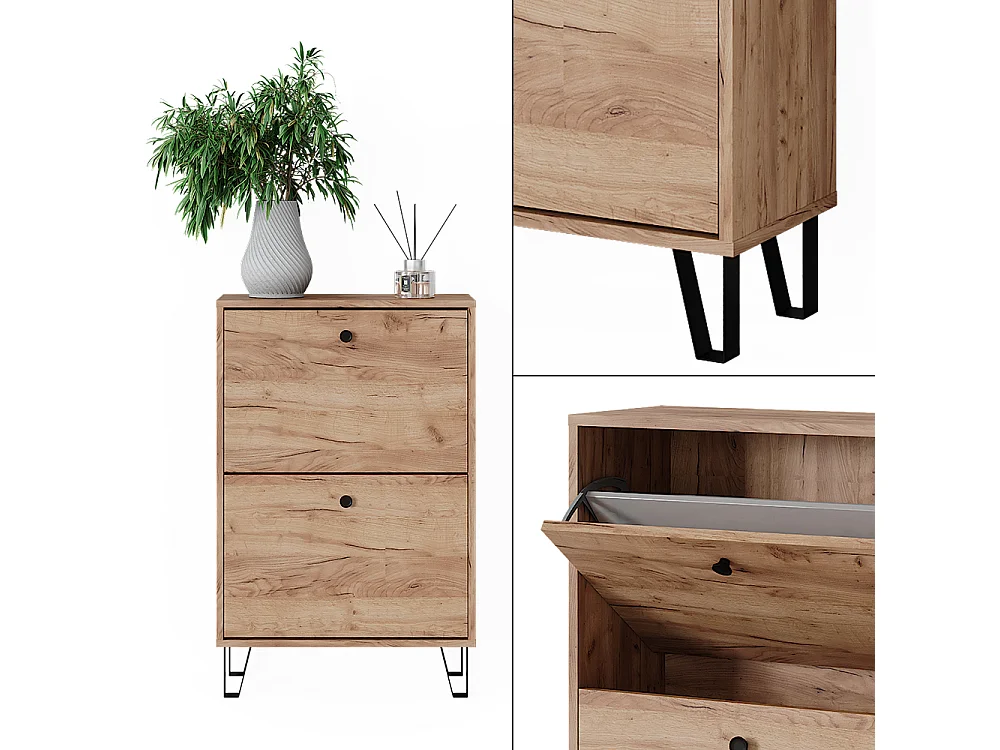 Schuhkipper goldkraft eiche 60x26x92 siri