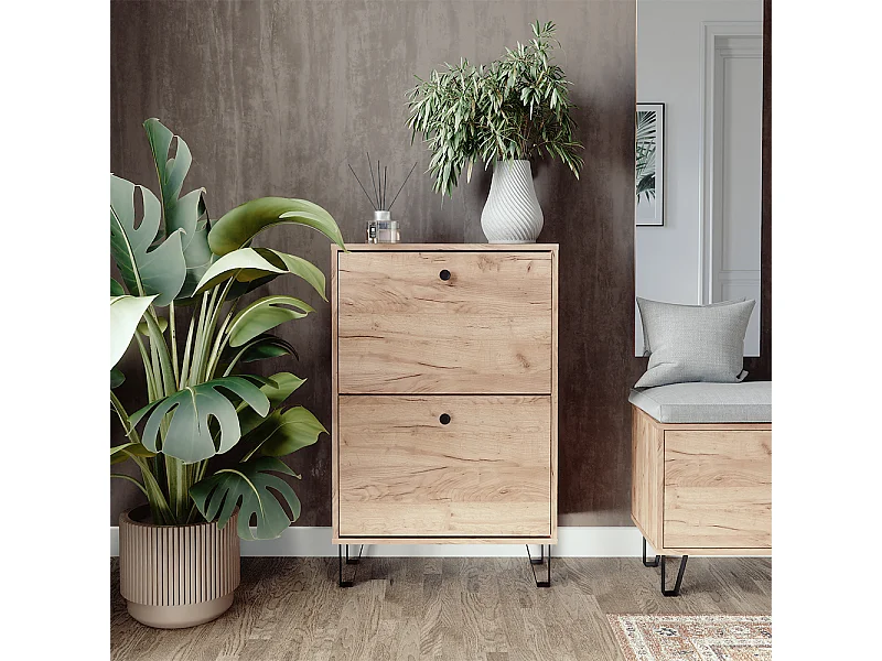 Schuhkipper goldkraft eiche 60x26x92 siri