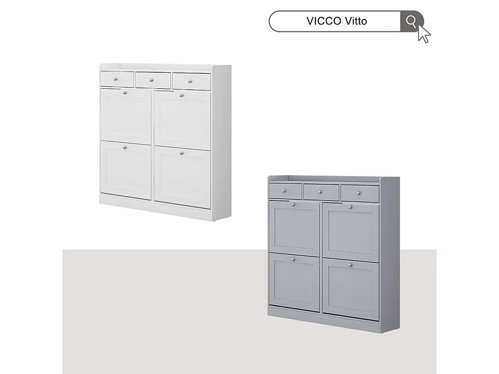 Basculante de sapatos cinza 100x22x99.5 vitto