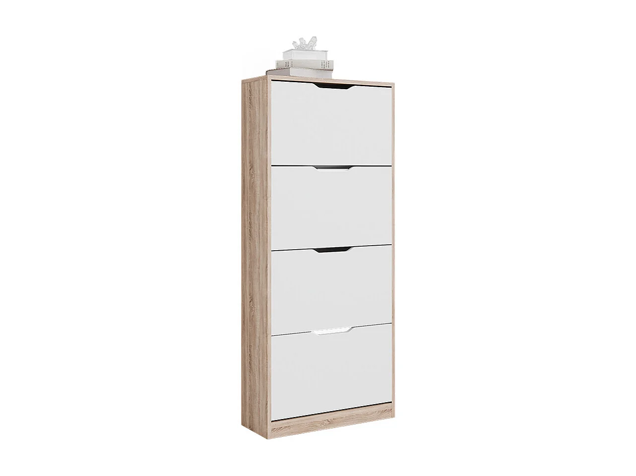 Meuble à chaussure sonoma/blanc 59x22x137 luca