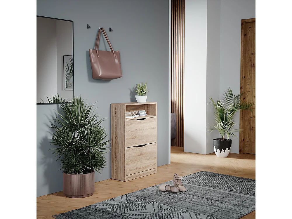 Mueble zapatero sonoma 59x22x89.5 luca