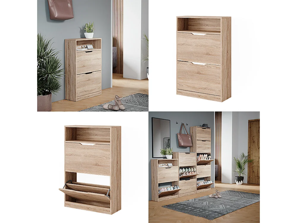 Meuble à chaussure sonoma 59x22x89.5 luca