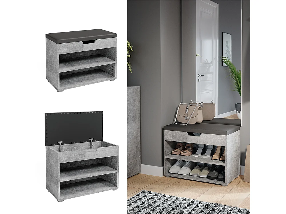 Banc pour chaussures béton 60x30x45 rolfe