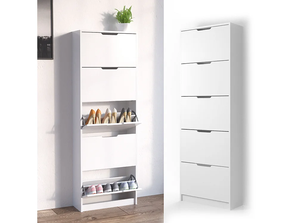 Armoire à chaussures blanc 22x59x169 luca