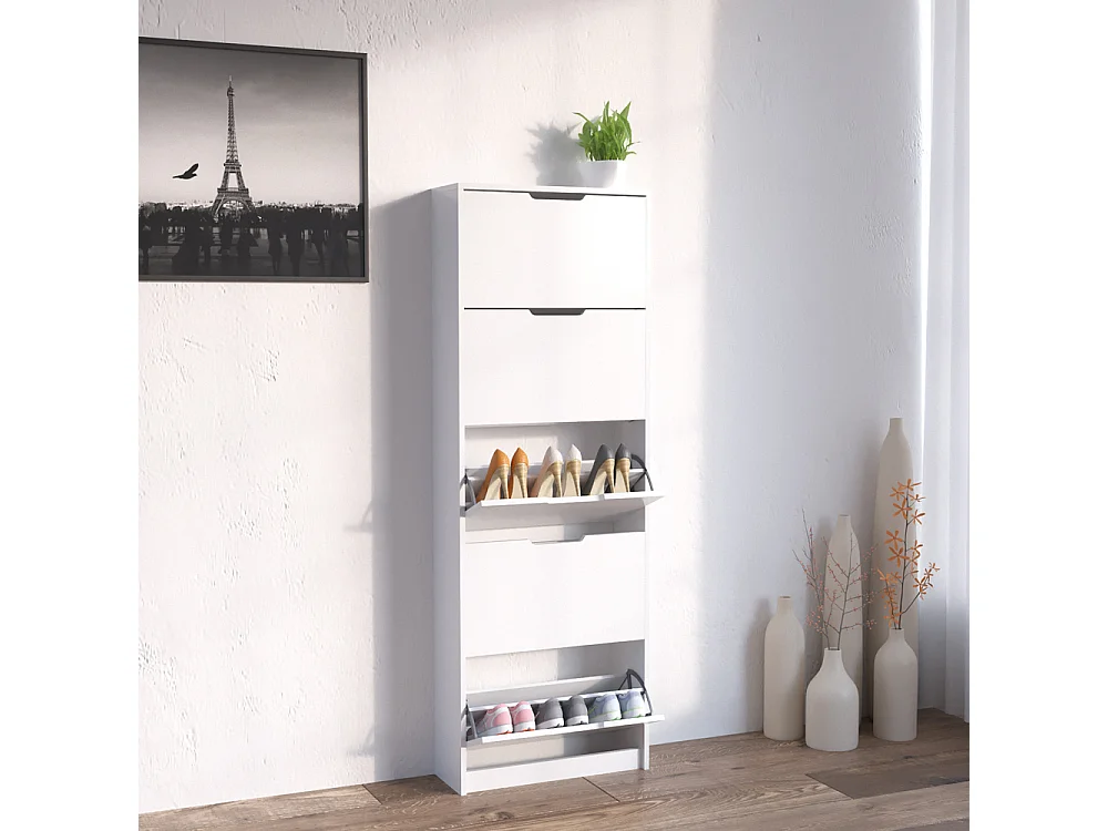 Armoire à chaussures blanc 22x59x169 luca