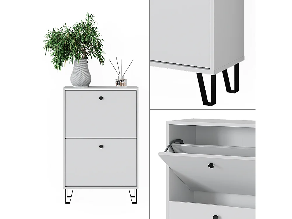 Schuhkipper weiß 60x26x92 siri