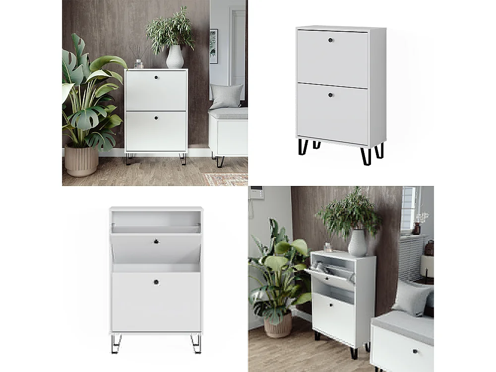 Schuhkipper weiß 60x26x92 siri