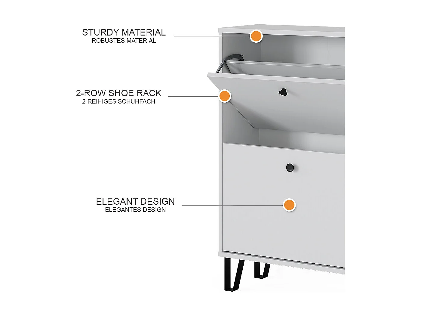 Schuhkipper weiß 60x26x92 siri