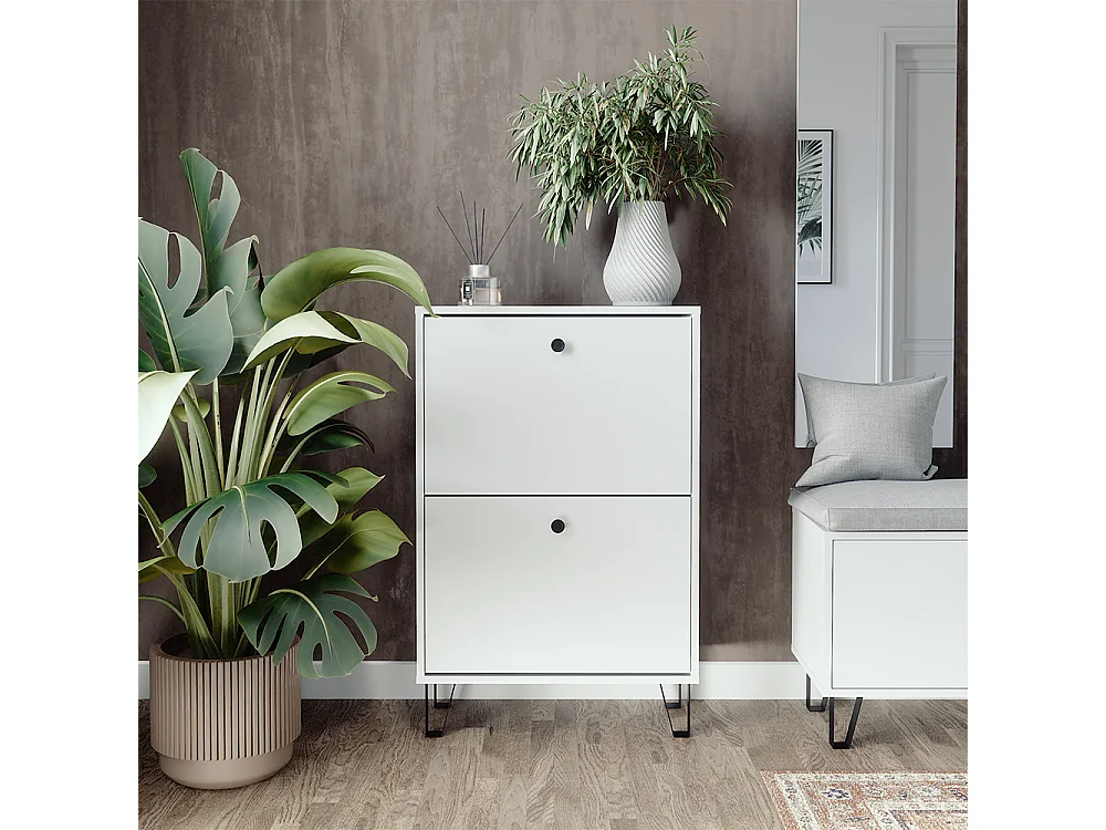 Benne à chaussures blanc 60x26x92 siri