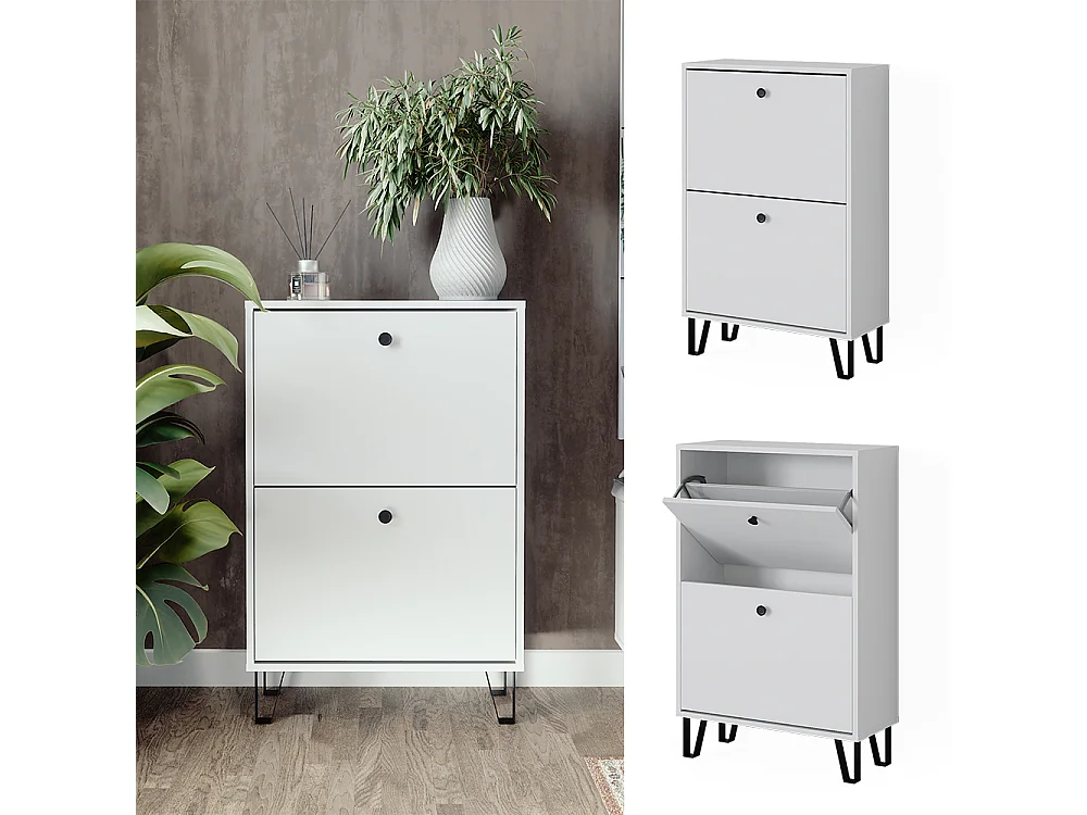 Benne à chaussures blanc 60x26x92 siri