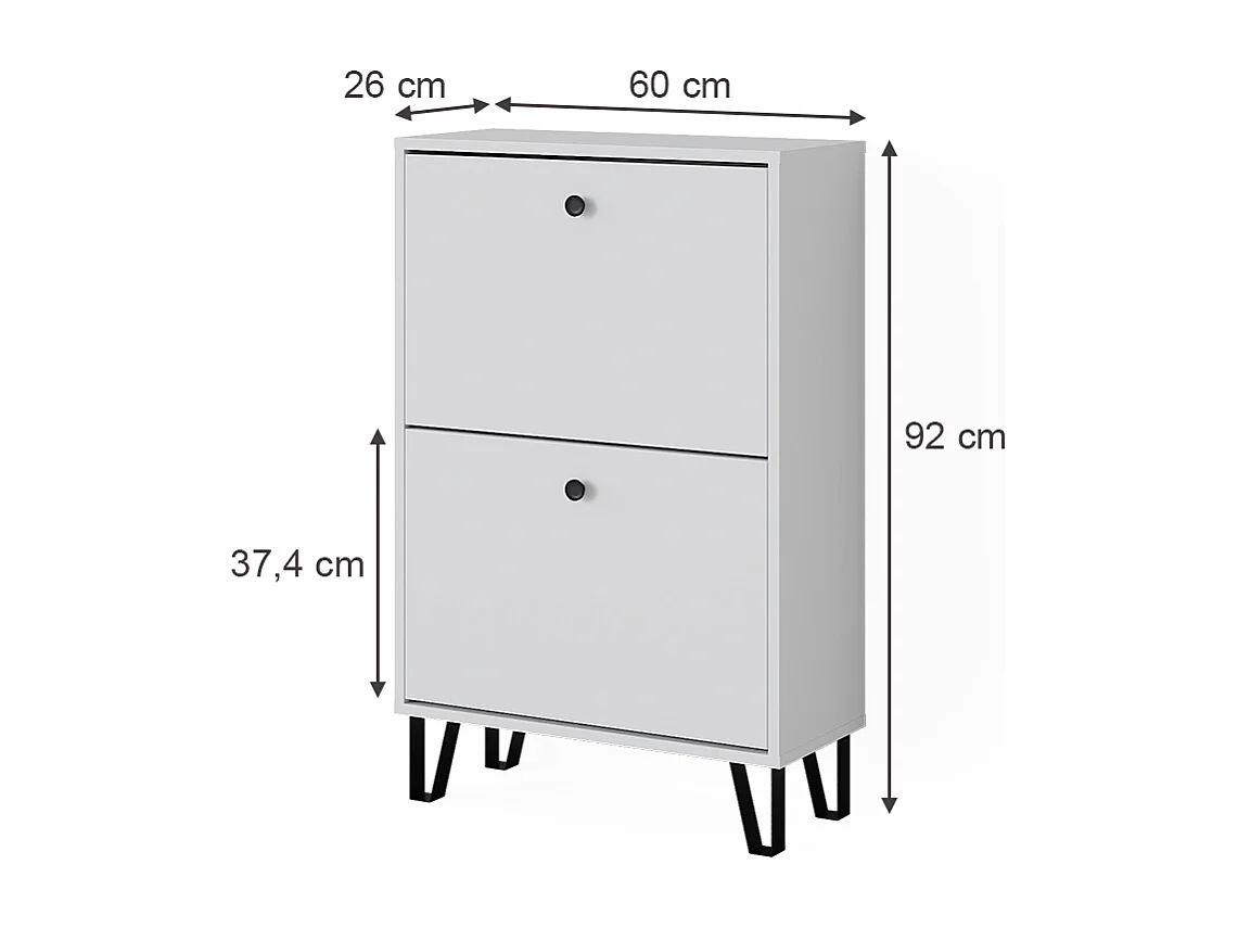 Benne à chaussures blanc 60x26x92 siri