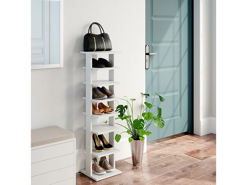 Armoire à chaussures blanc 26.7x27.7x110 sara