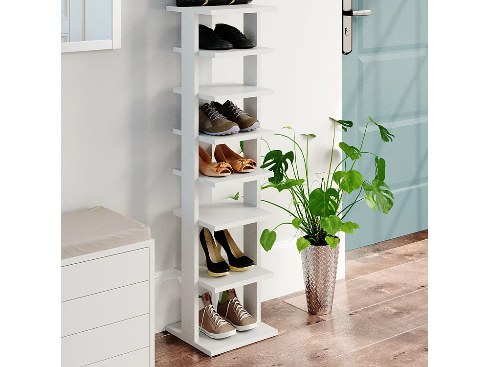 Armoire à chaussures blanc 26.7x27.7x110 sara