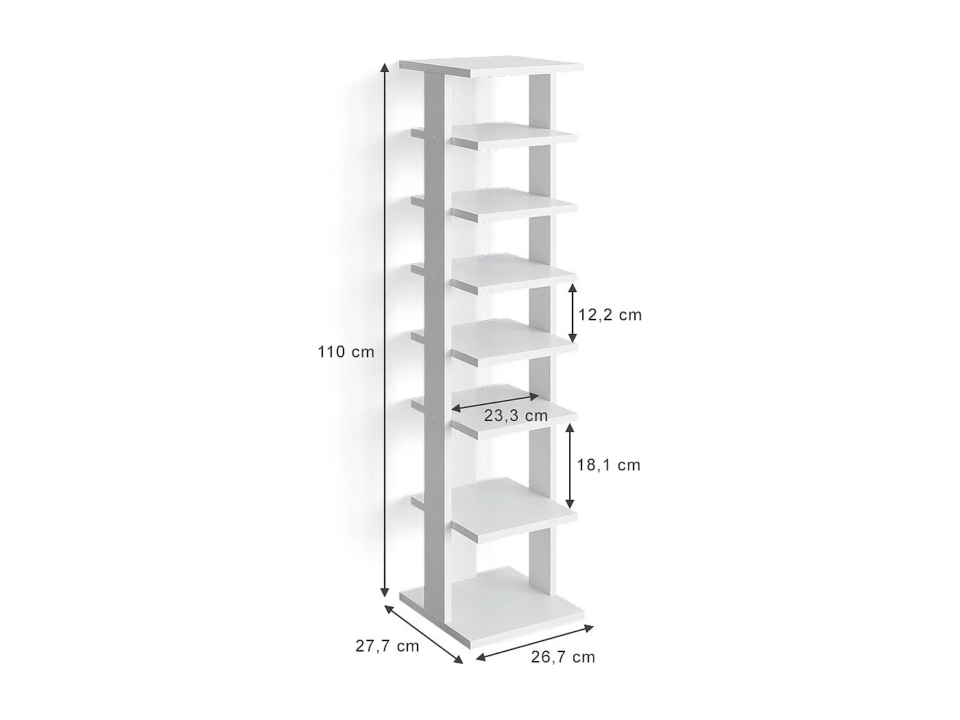 Armoire à chaussures blanc 26.7x27.7x110 sara