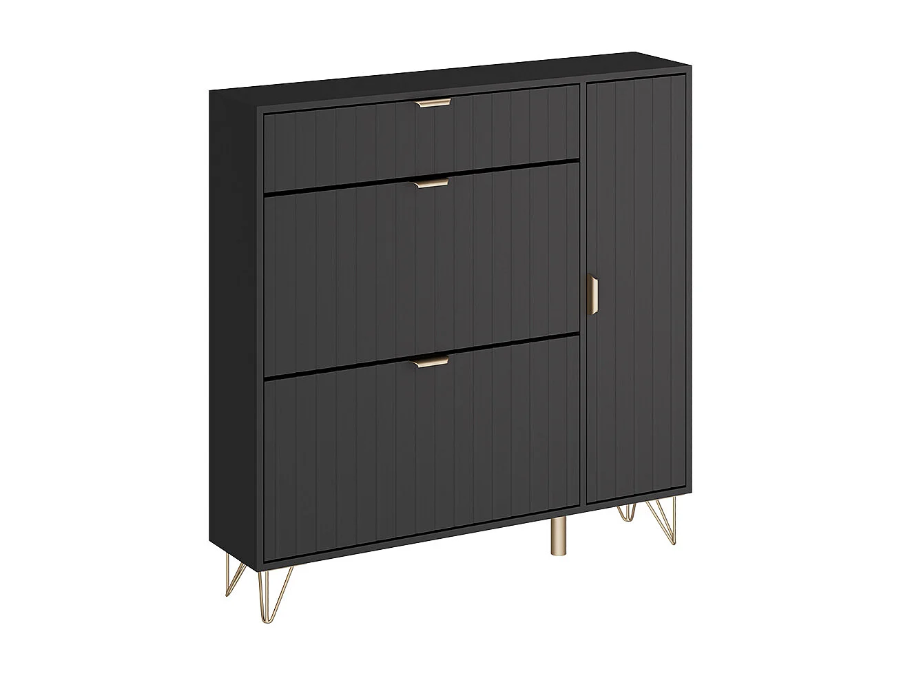 Armoire à chaussures noir 108x23.5x107.5 helge