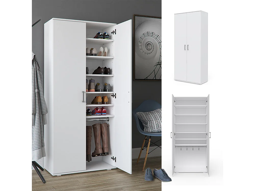 Armoire à chaussures blanc 80x39x178 torge
