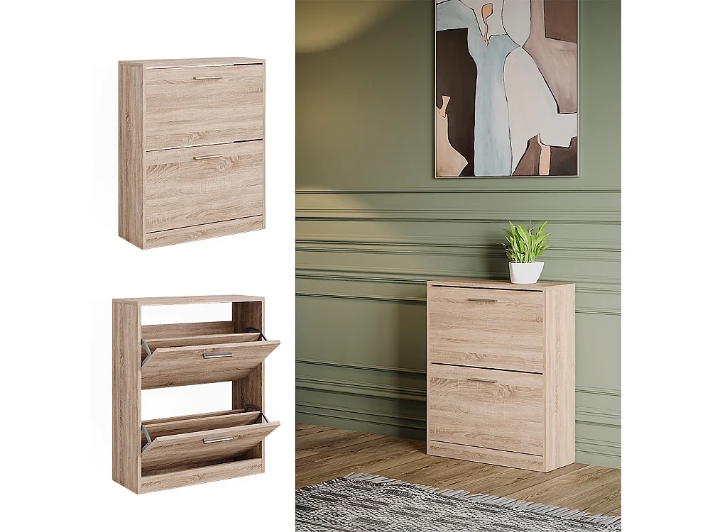 Armoire à chaussures sonoma 59x22x72.5 gizmo