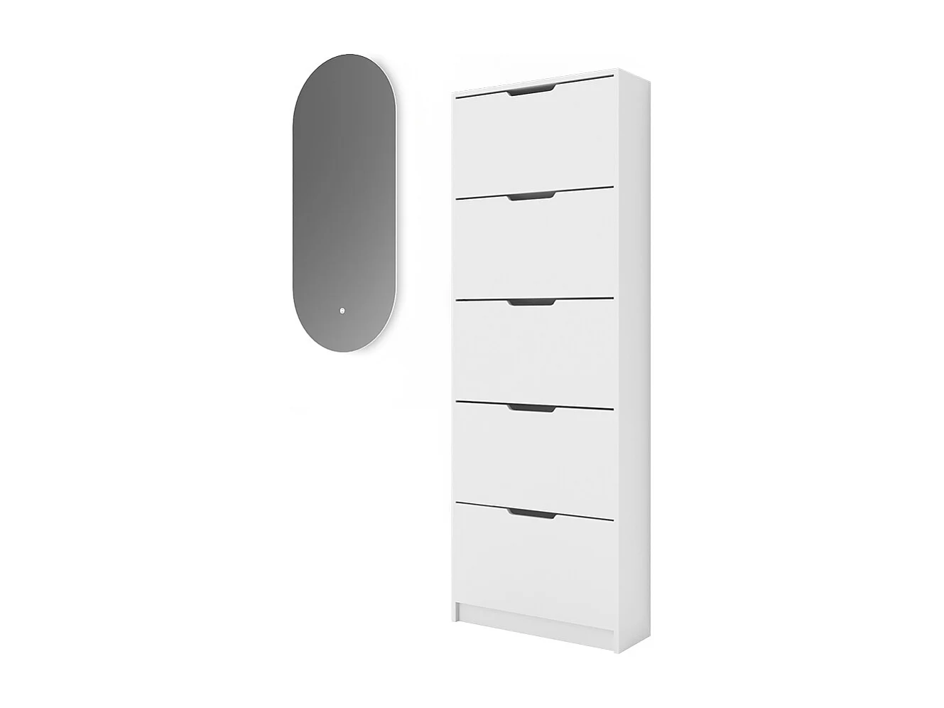 Meuble à chaussure blanc 59x22x169 luca