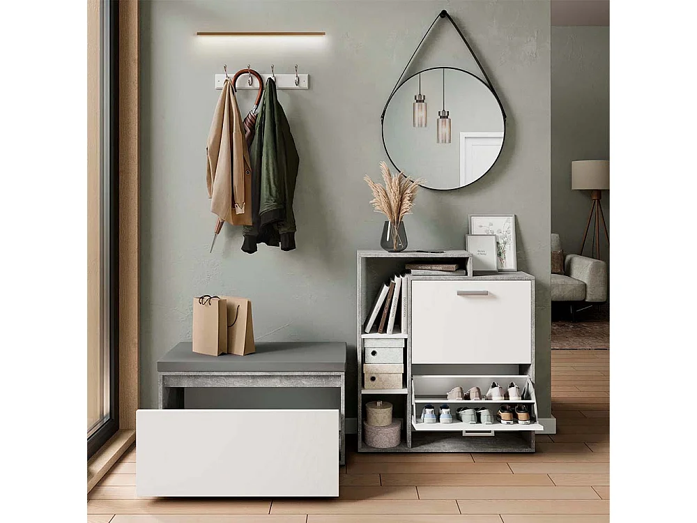 Meuble à chaussure béton 80x39x90 orlando