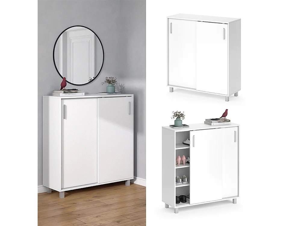 Armoire à chaussures blanc 100.2x37.5x108 viva