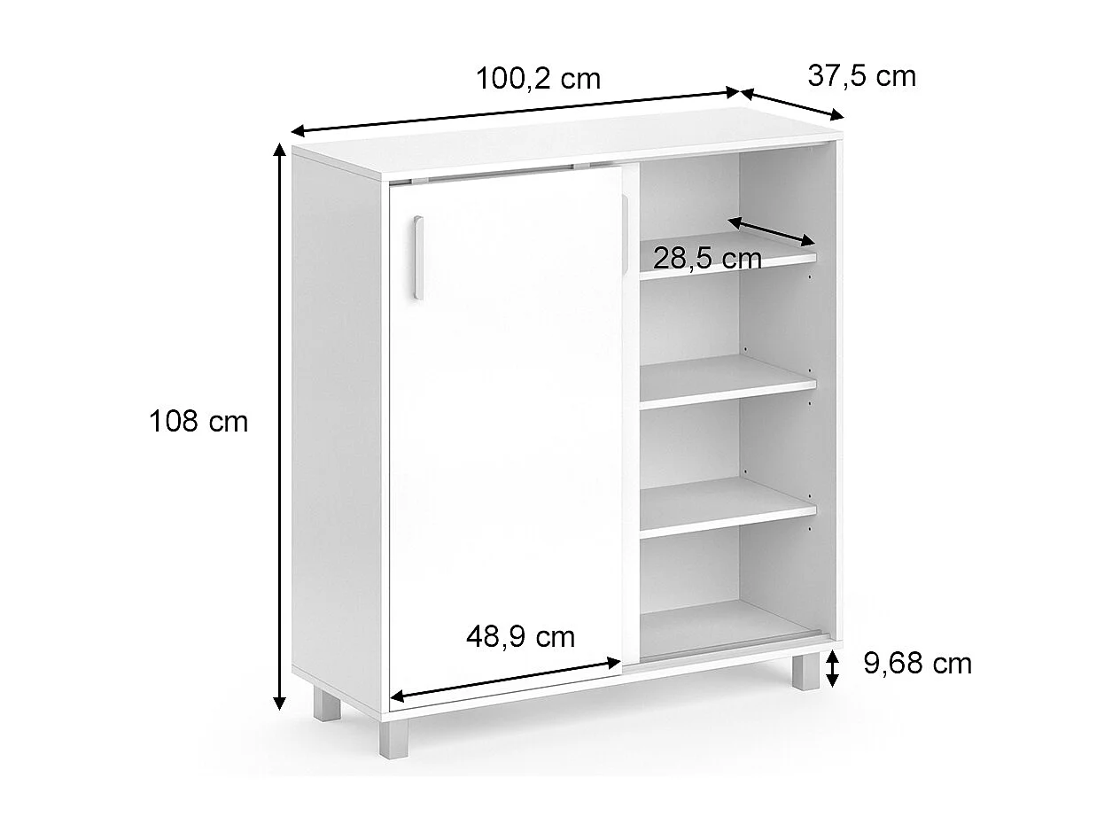 Armoire à chaussures blanc 100.2x37.5x108 viva