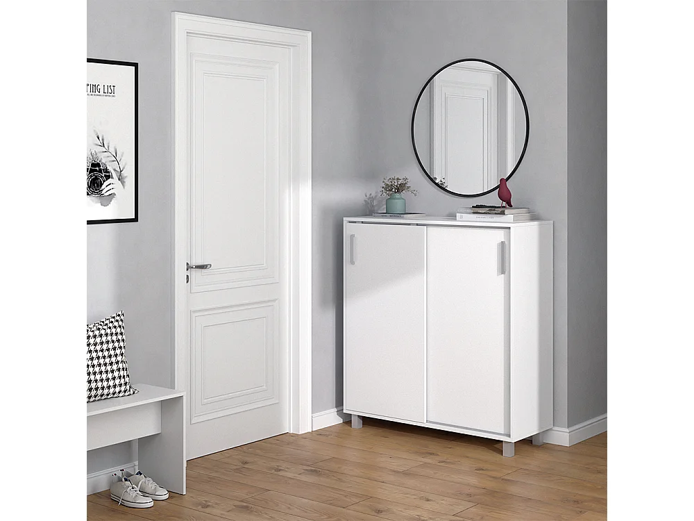 Armoire à chaussures blanc 100.2x37.5x108 viva