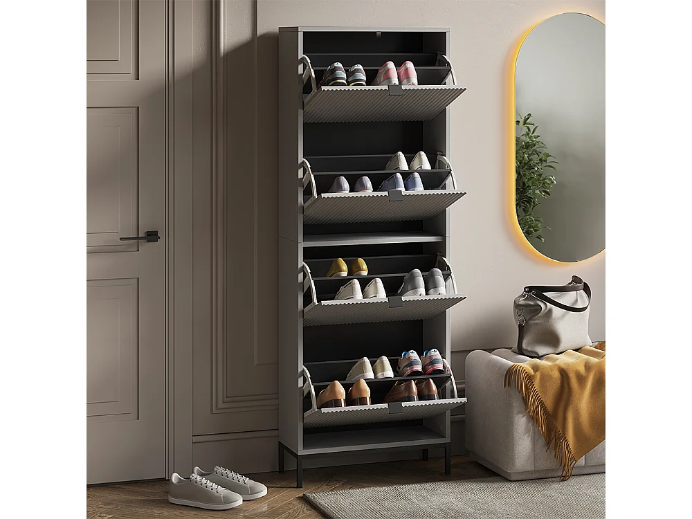 Benne à chaussures gris 60x24x168 eliza