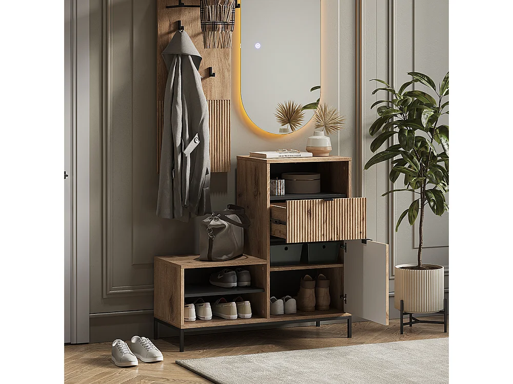 Banco para zapatos roble vikingo 100x40x98.5 eliza