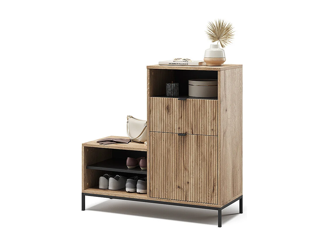 Banc pour chaussures chêne viking 100x40x98.5 eliza