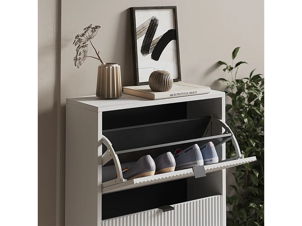 Schuhkipper weiß 60x24x130 eliza